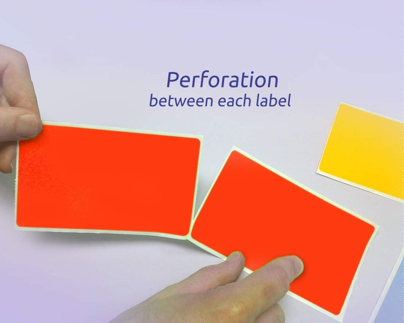 NextDayLabels 500 Rectangle Stickers (3"" x 5"") - Color Coding Labels Roll - Moving Labels for Boxes, Colored Inventory Stickers for Packing, Organizing, and Storage (Fluorescent Red) - Image 2